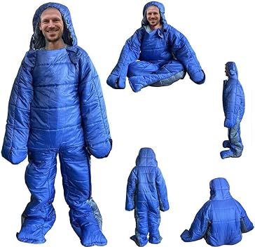 Wearable Sleeping Bag for Adults, Indoor Outdor Lightweight Mummy Sleeping Bag Full Body Wearable Walkable Winter Emergency Heavy Duty Sleeping Bag