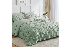 CozyLux Queen Comforter Set: Indulge in Sage Green Serenity