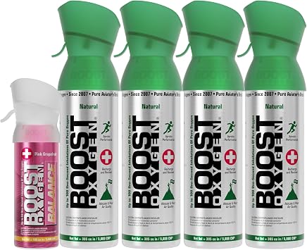 Boost Oxygen Medium Natural, 4 Pack & Pocket Size Grapefruit, 1 Pack