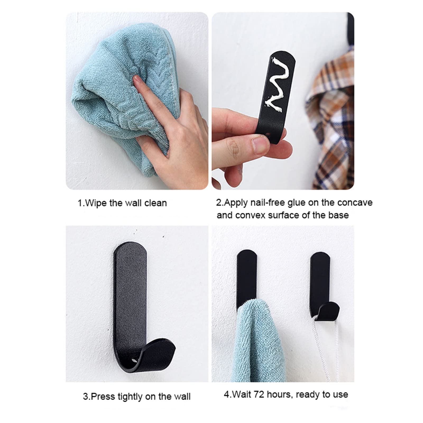 Wandgarderobe Garderobenhaken Wandmontierter Handtuchhaken for Badezimmer Kleiderhaken Rostfreier Haken Aufhänger for Küchenutensilien Haken for Schlüssel im Flur Mehrzweckhaken Kleiderhaken ( Color :