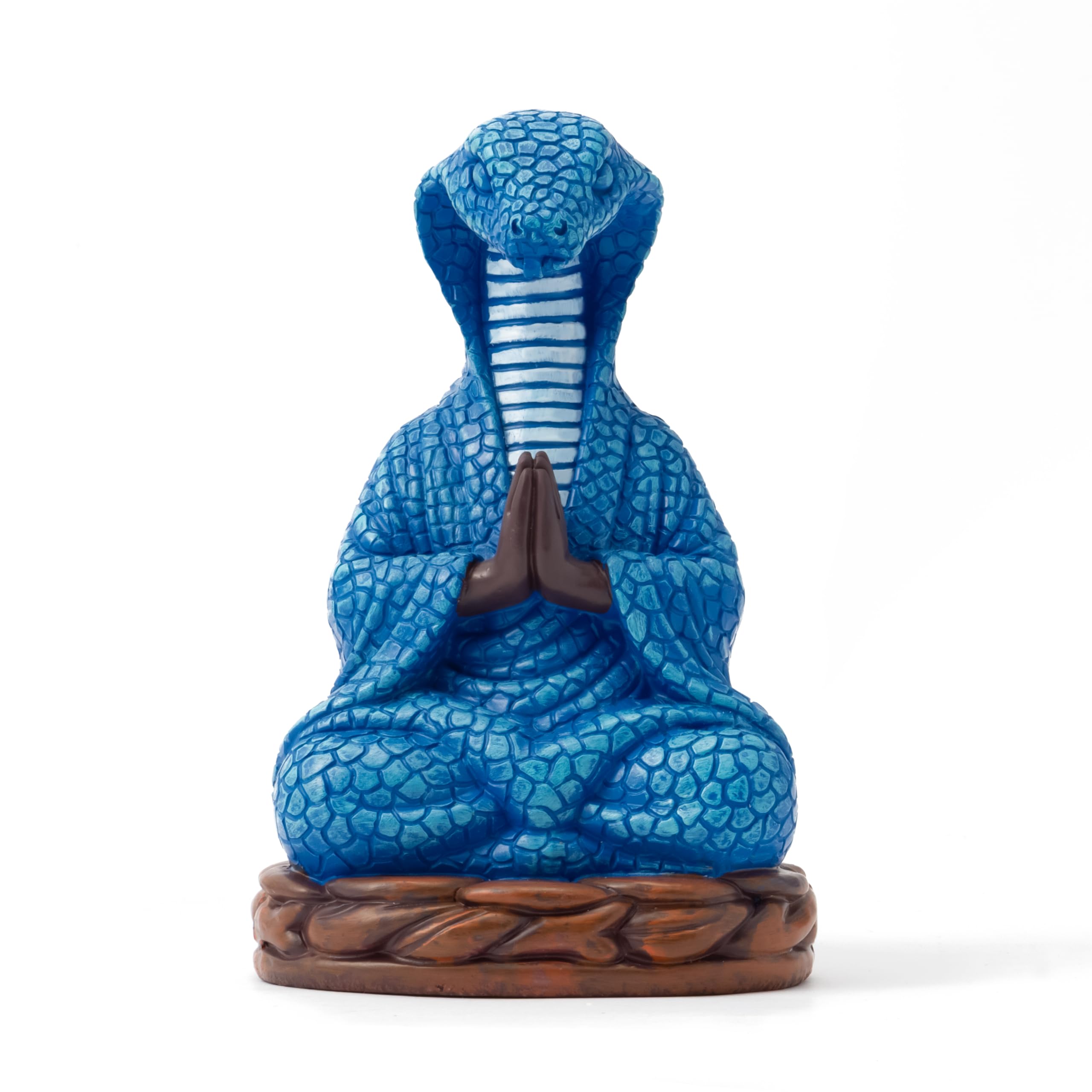 Meditation Snake Resin Statue - Zen Snake Figurine Statue for Snakes Lover Gifts Mediation Yoga Room Buddhism Namaste Room Decor Spiritual Sculpture for Office Home Shelf Desktop Decoration