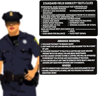 5 PCS Metal Miranda Warning Card for Police, Laser Standard Field Sobriety Test Clues SFST Miranda Rights Card Metal Laser Engraved Insert Law Enforcement Officers