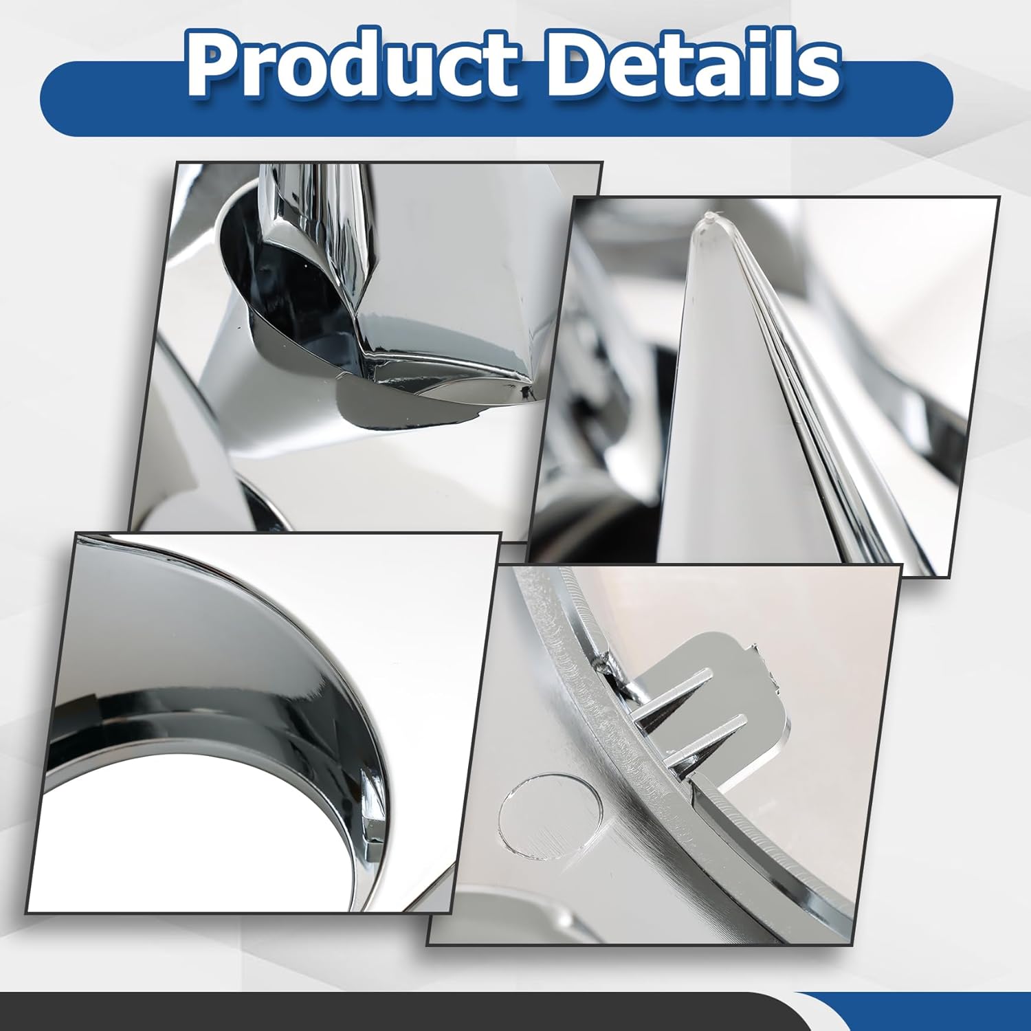 WFLNHB 2 Front and 4 Rear Complete Axle Wheel Cover Replacement for Semi Truck Chrome ABS Complete Axle Cover Set 33mm Screw-On Spiked Lug Nut Covers