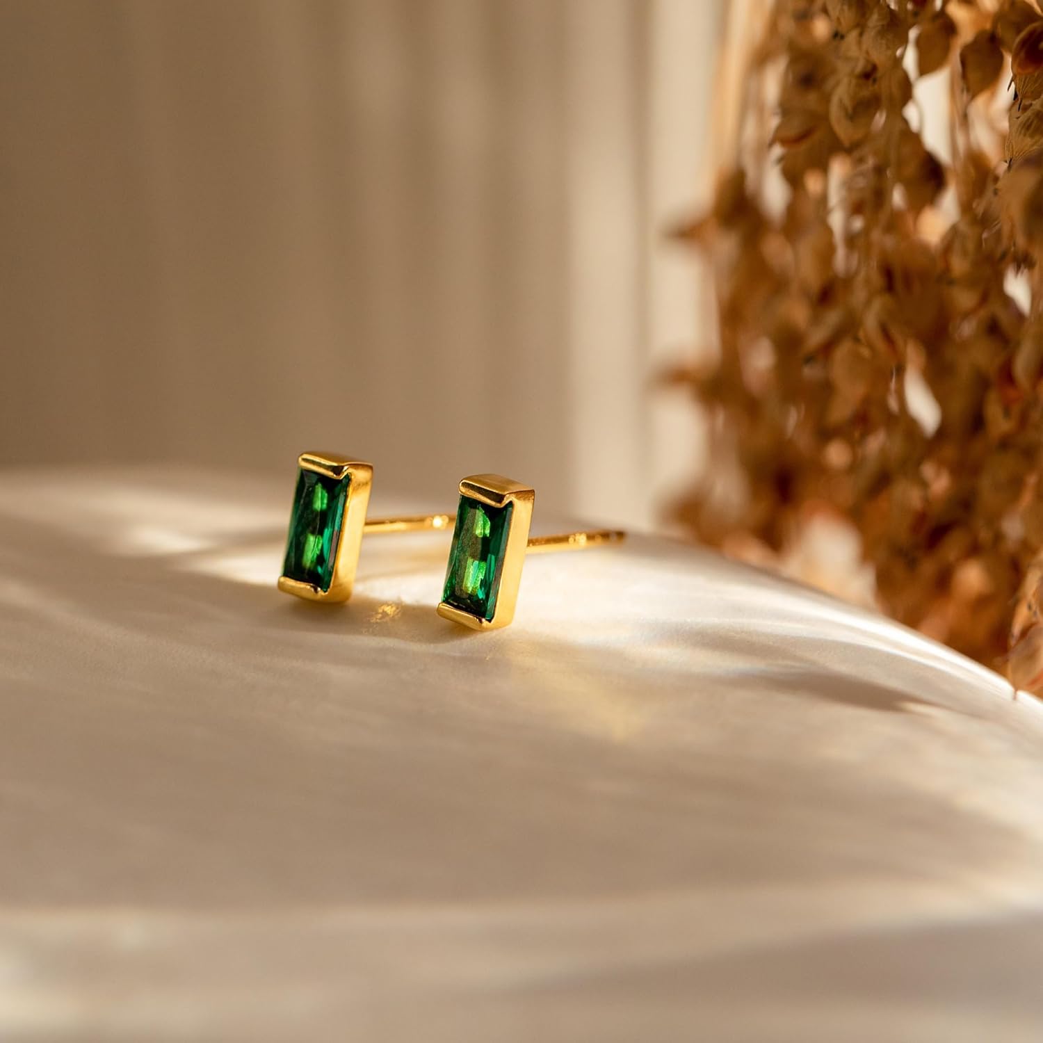 JSJOY Dainty Birthstone Stud Earrings for Women Tiny Birthstone Earring Birthday Gifts for Teen Minimalist Gold Earrings Valentine's Day Mother's Day Gifts for Mother Wife Girlfriend Her - Image 3