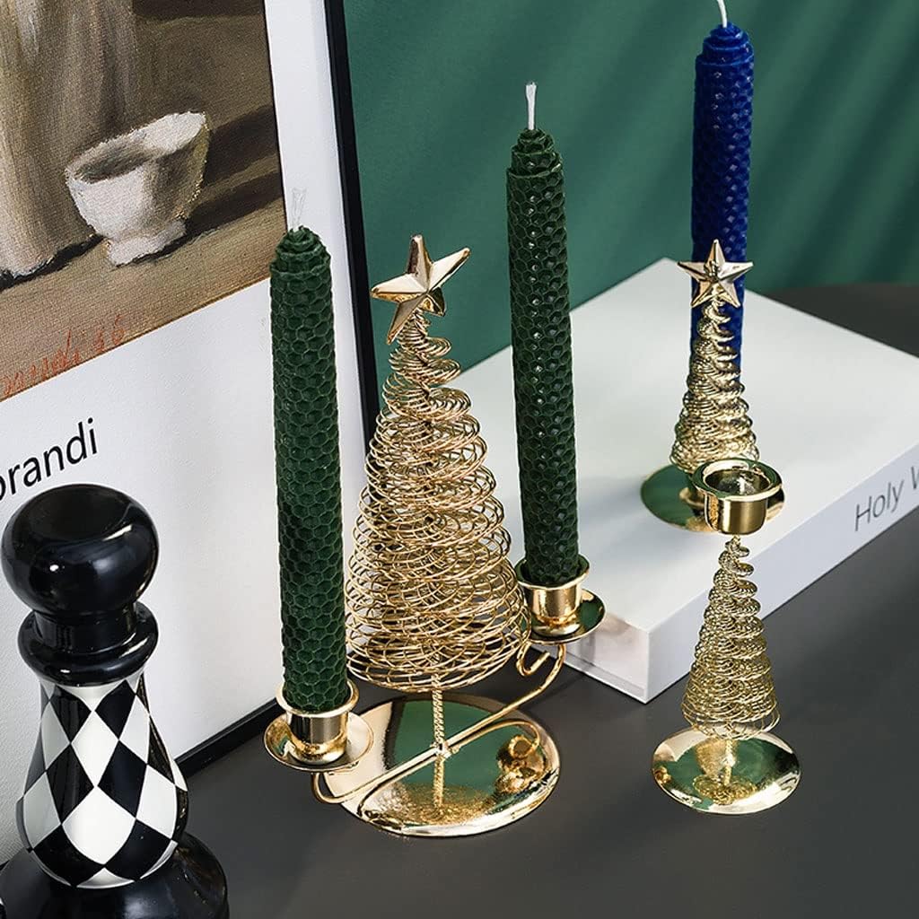 燭台 キャンドルスティック クリスマスツリー キャンドルホルダー メタルワイヤースタンド センターキャンドルスティックオーナメント