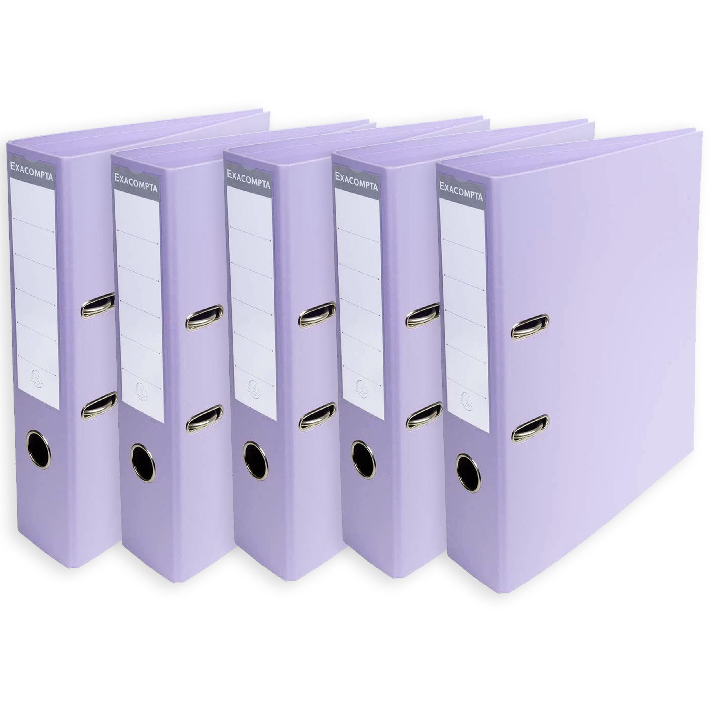 Exacompta A4 Prem'Touch PVC Lever Arch File - 2 Rings, 320 x 290mm, 70mm Spine, 75mm Rings, FSC-Certified (5, Lilac)