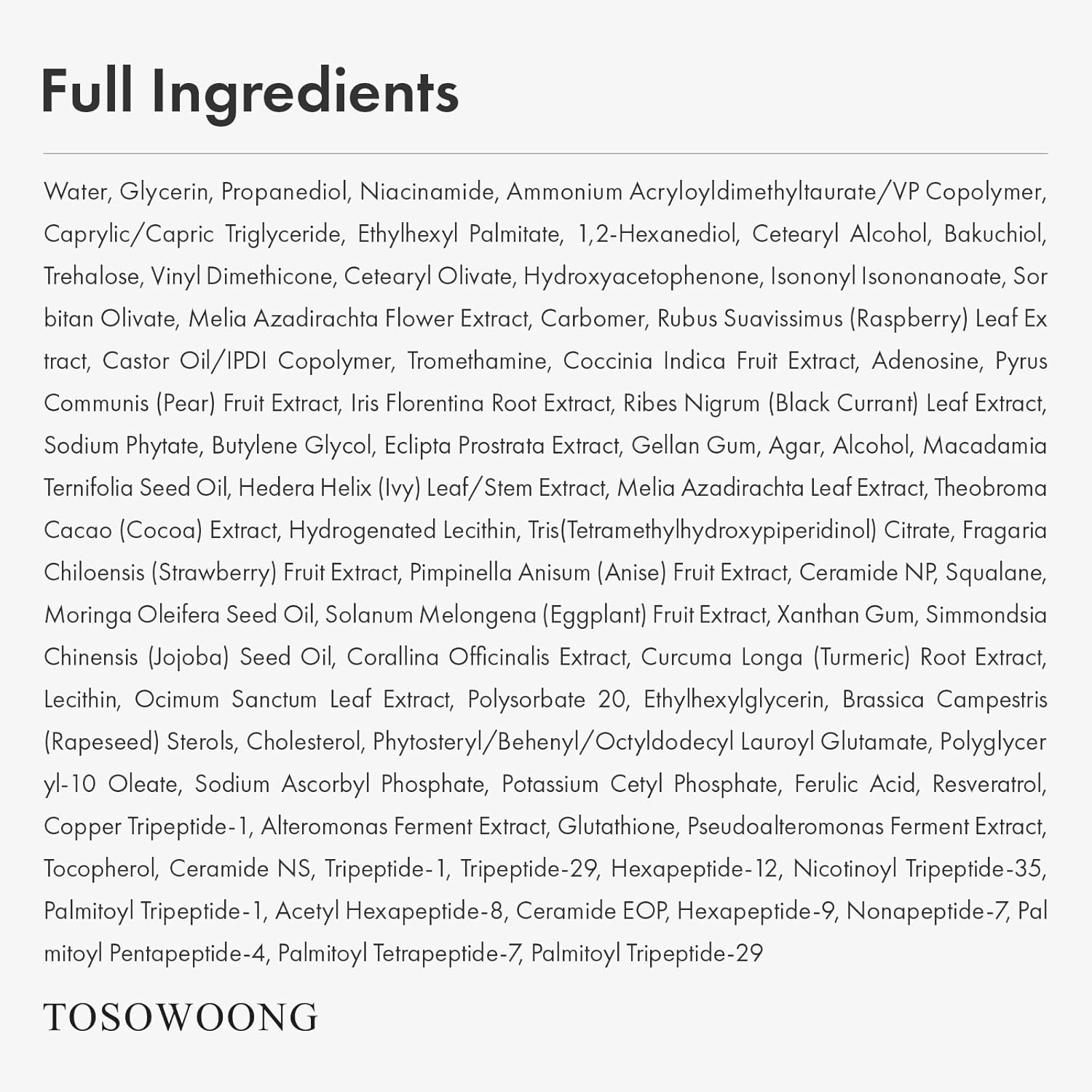 TOSOWOONG Bakuchiol Capsule Cream, High Purity Bakuchiol 5,000ppm, Retinol Alternative Wrinkle Care, Firming Anti Aging Moisturizer, 12 Peptides, 3 Ceramides, Korean Skincare, 50ml / 1.69 fl. oz. - Image 6