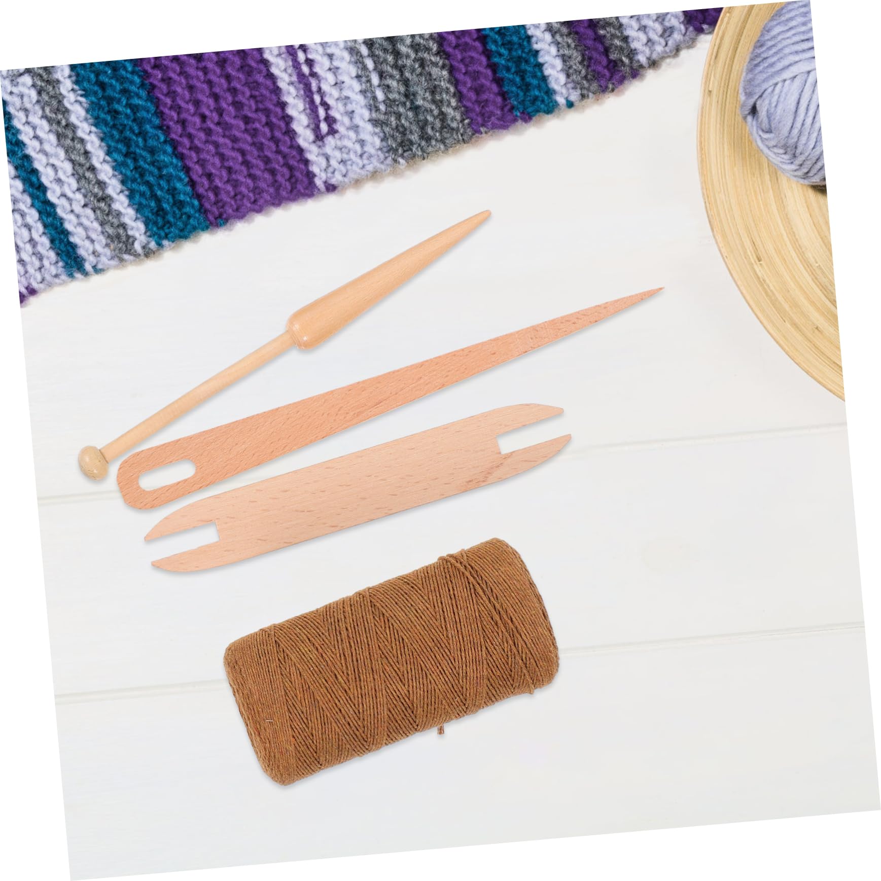 Uonlytech 3 Juegos Herramientas Madera para Manualidades Diy Agujas de Crochet y Telar para Bufandas Suéteres y