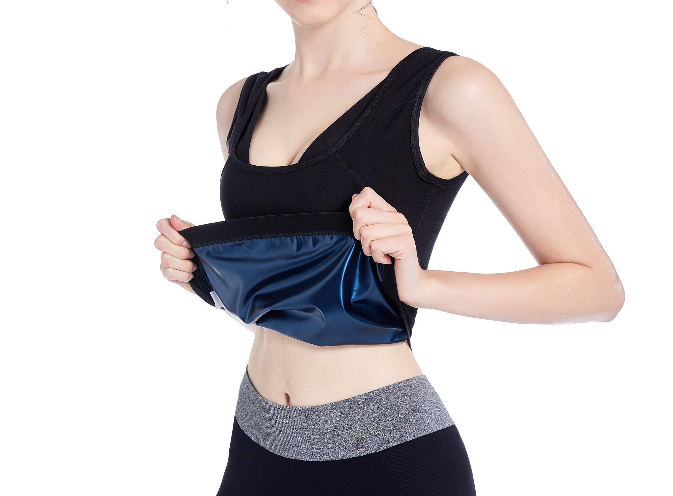 Bakerdani Women's Sauna Sweat Vest Body Shaper Slimming Workout Tank Top