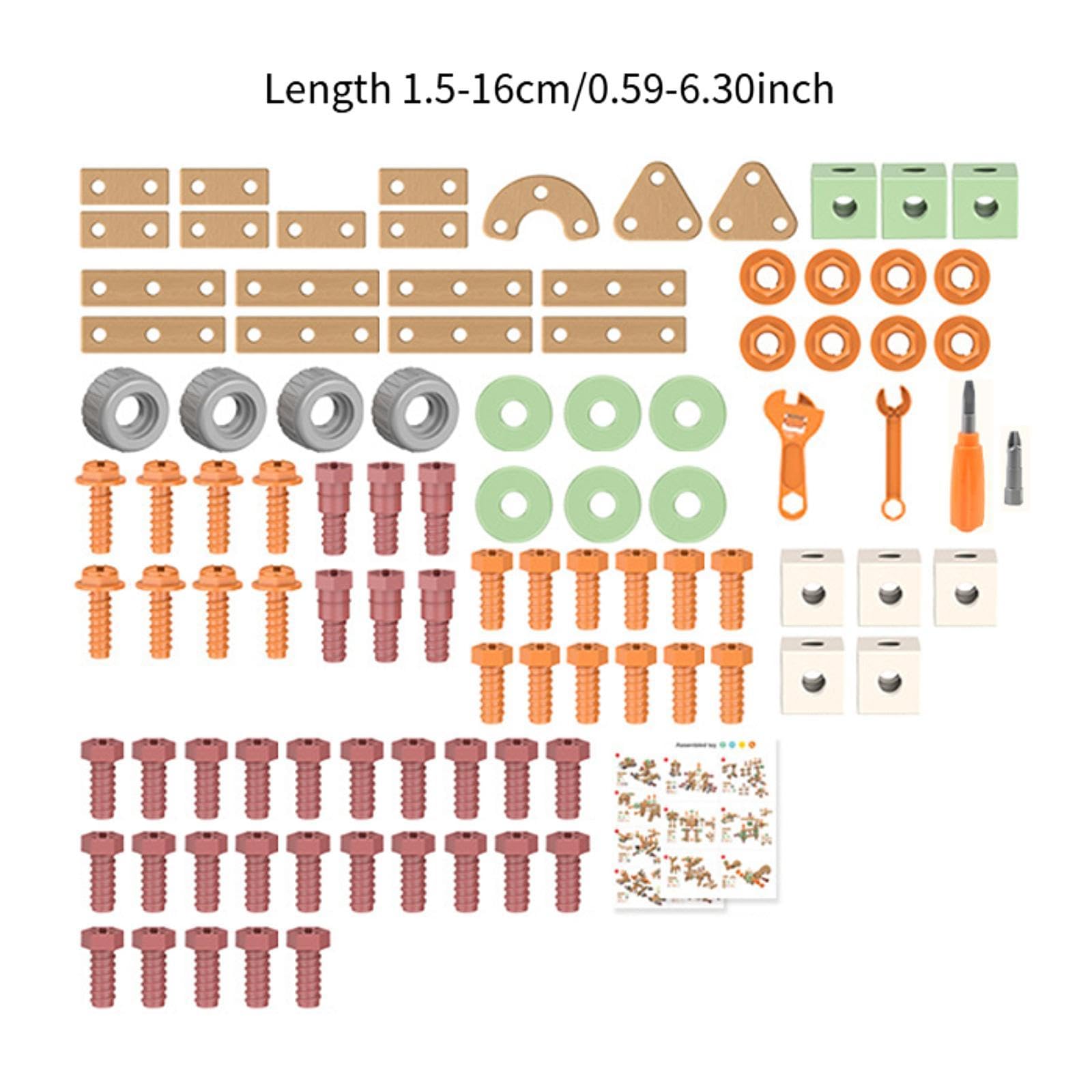 Kit de Herramientas para niños, Juego de construcción, Juguetes educativos para el Desarrollo Infantil, 100 Uds.