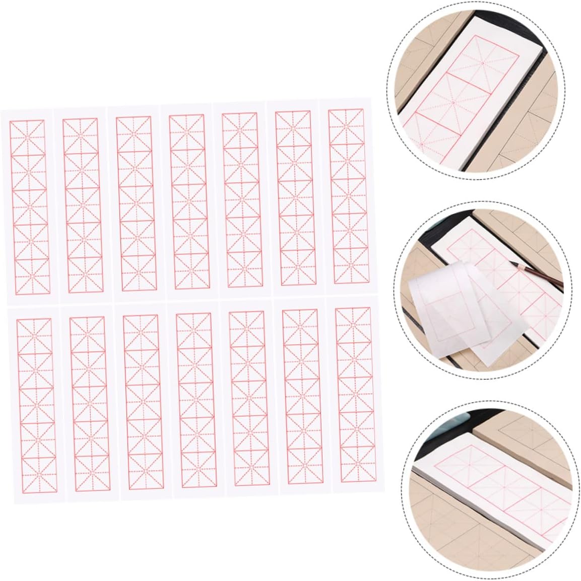 100 Sheets Chinese Calligraphy Rice Paper for Beginners Practice Xuan Paper for Brush Writing for Calligraphy and Drawing