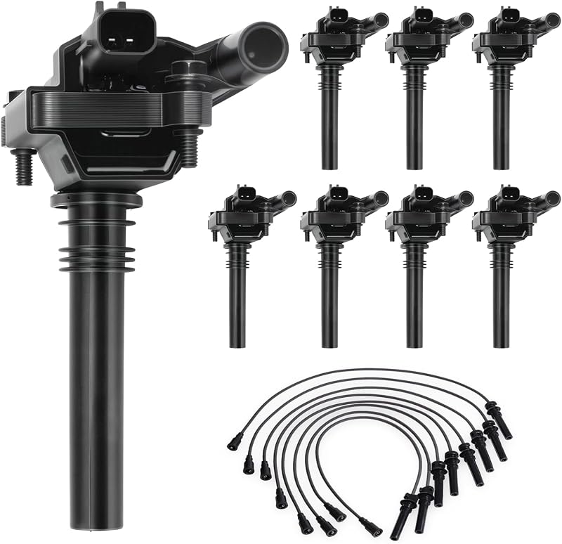 Kit de bobinas de ignição Motorevo UF378 com cabos para motor V8 5.7L – 8 bobinas e 8 cabos