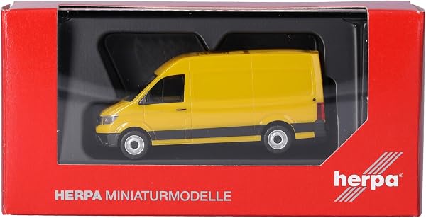 Herpa camion in miniatura MAN eTGE furgone, giallo ginestra, miniatura in scala 1:87, pezzo da collezione, Made in Germany, plastica - 4