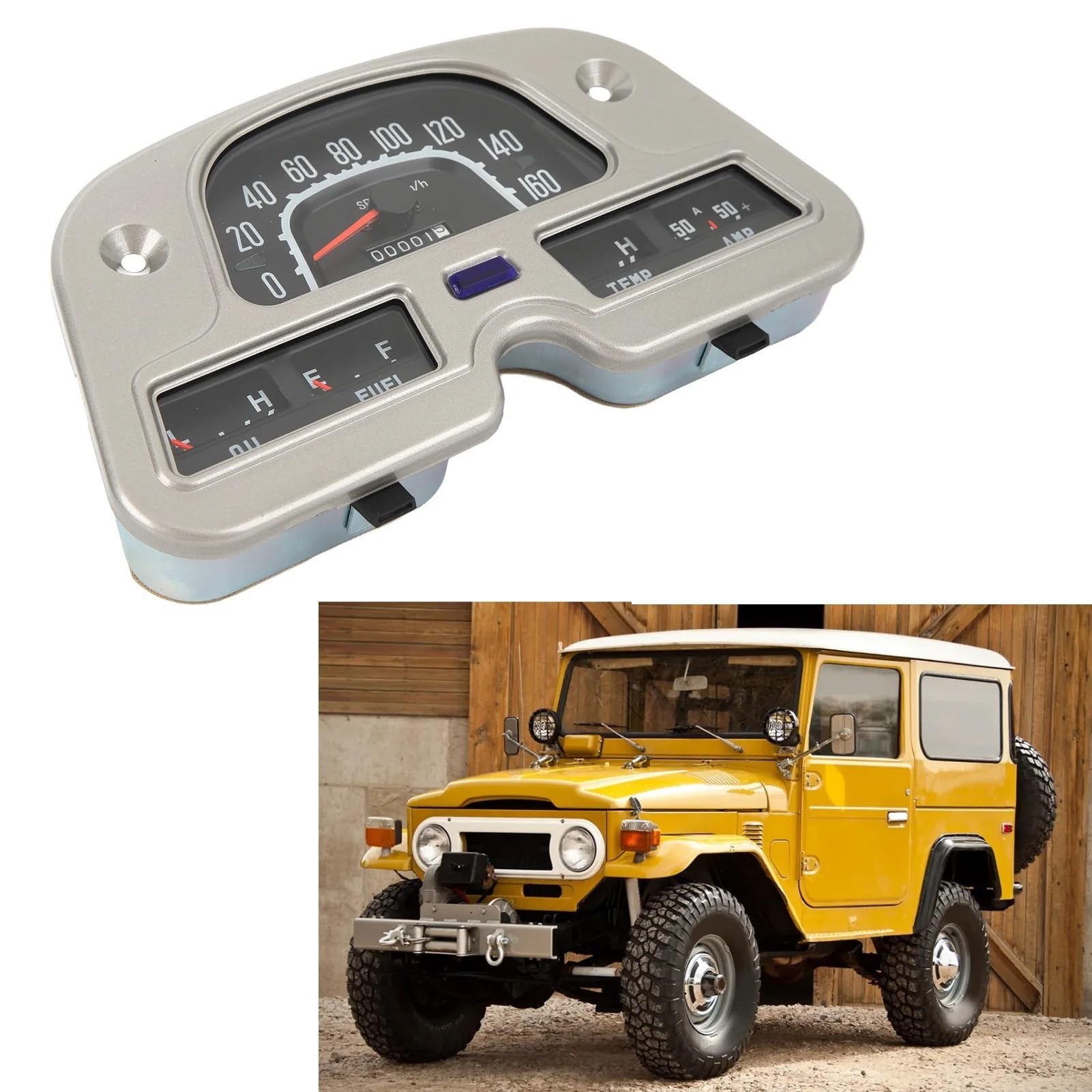 Prędkościomierz cyfrowy Pasuje do Toyota Land Cruiser FJ40 FJ45 BJ40 1974-1980 12V wskaźnik amperomierz prędkościomierz panel instrumentów montaż