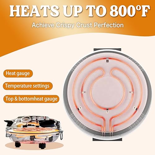 Miniatura 4 de Máquina para hacer pan árabe, horno eléctrico para hacer pizza o pita para pizza y pan en casa, temperatura ajuste-1800 W, 110 V