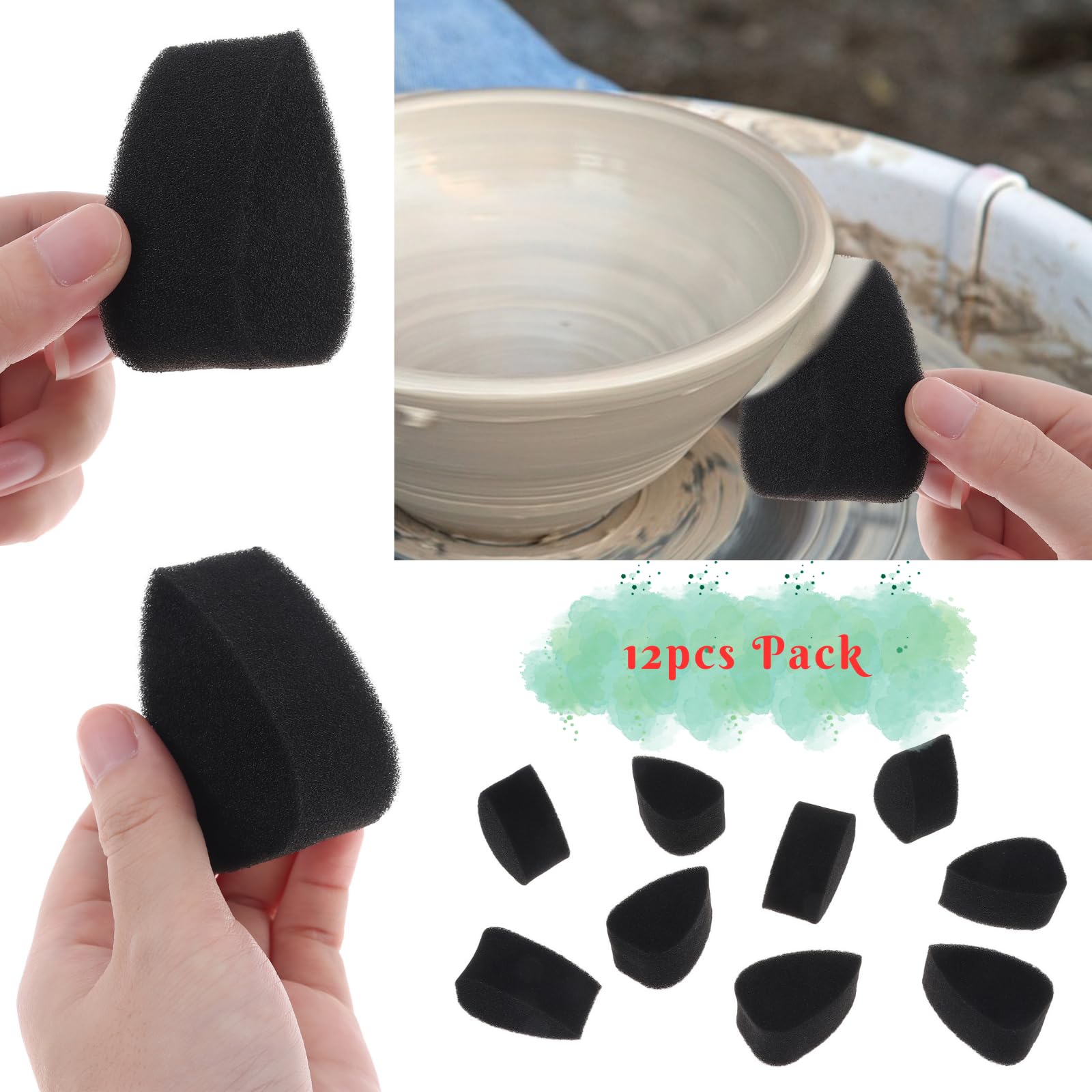 12 éponges Rondes Pour Peinture – Tampons Mousse Pour Aquarelle, Poterie, Maquillage, DIY