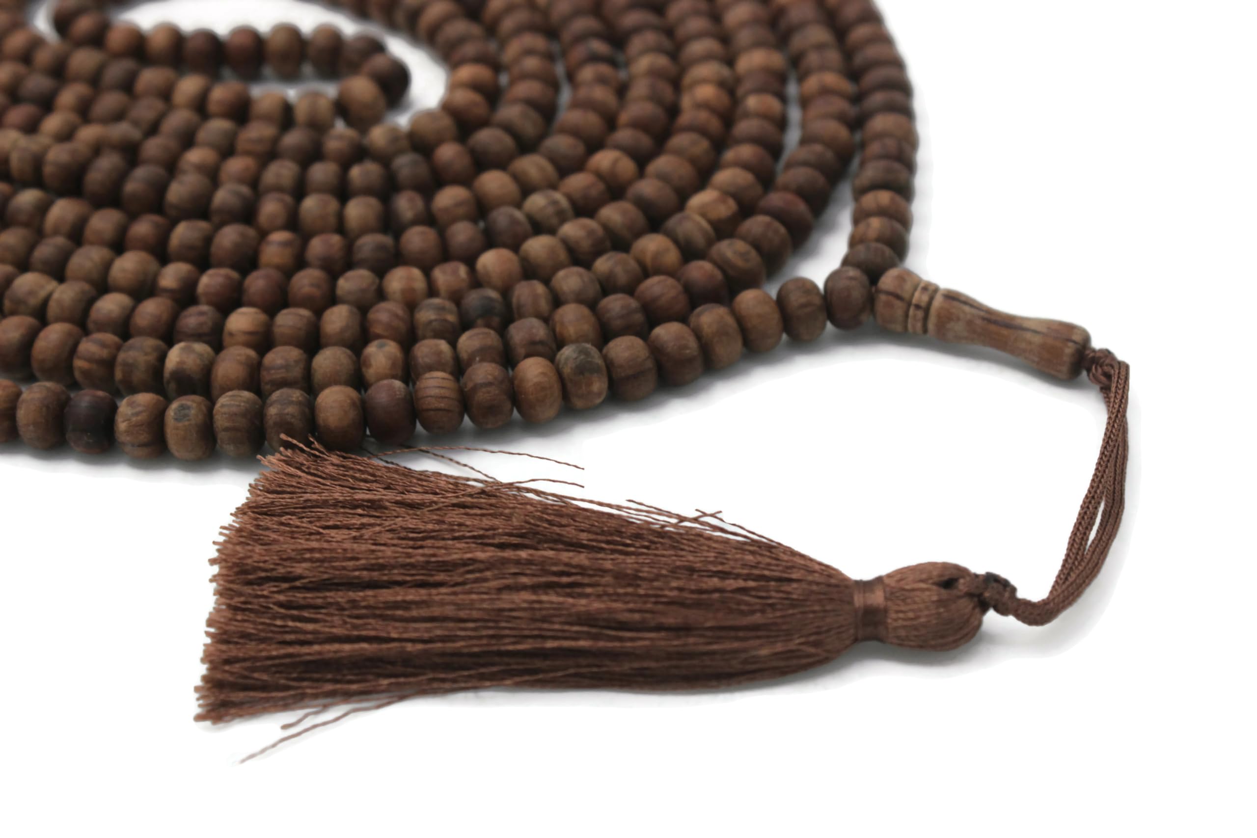 Rosario musulmano in legno di ginepro – 500 perline fatte a mano con nappa tasbih islamica elegante per preghiera e meditazione