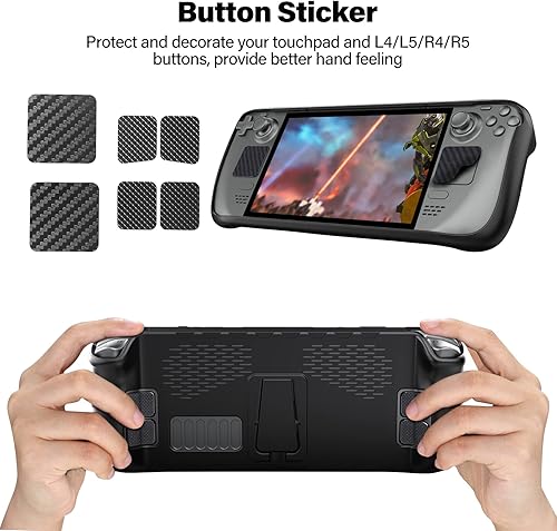 Miniatura 3 de BECONNA Protective Case for Steam Deck,TPU Protective Cover with Full Protection, Shock-Absorption, Non-Slip,Anti-Scratch Design, 6 Button Stikers