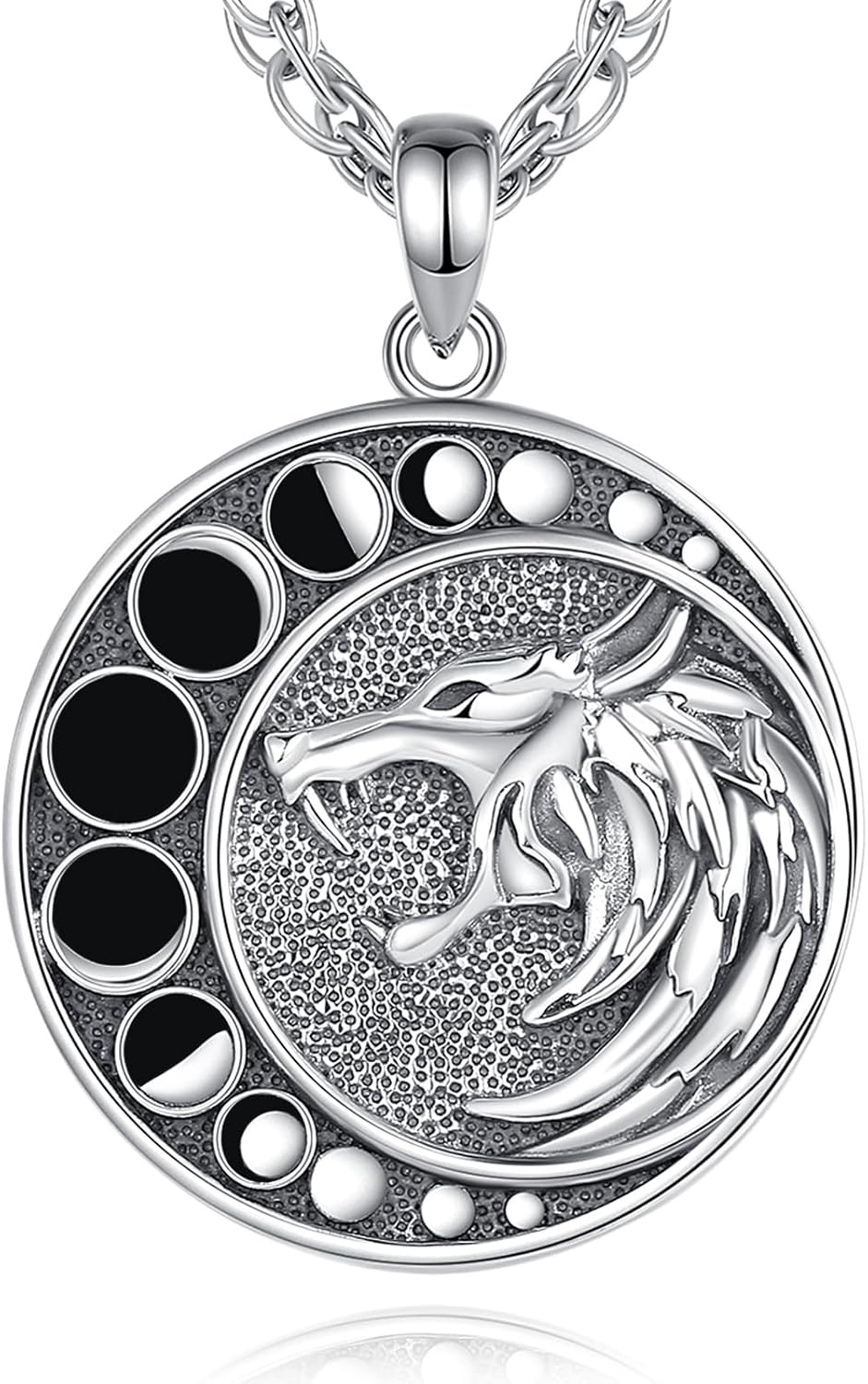 CELESTIA 925 Sterling Silver Viking Necklaces for Men Women Thors Hammer/Viking Wolf/Viking Runes/Yggdrasil