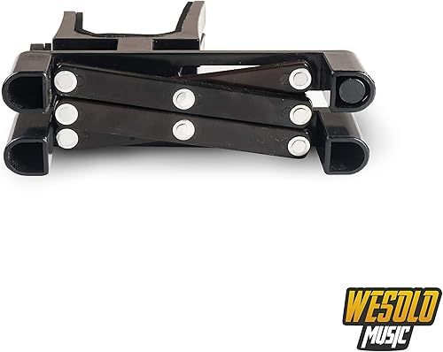 Miniatura 5 de Soporte para instrumentos musicales con soporte para arco para violín, portátil y plegable (negro)