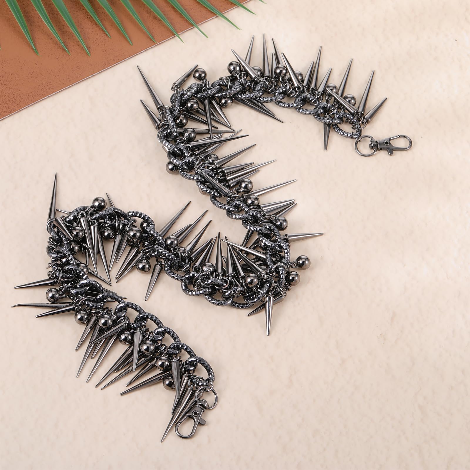 Rivet Layered Pants Chain, Punk Gothic Spike Jean Belt Trousers Chains, Pants Chain Accessory for Wallets and Keys, Gothic Unisex Belt Accessory, Cool Stylish Hip Hop Rock Goth Body Accessories