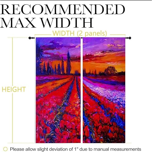 Miniatura 10 de WHYATT Cortinas de flores para cocina con bolsillo para barra de cortina, separador de habitación, puerta de 110 pulgadas de ancho por 96 pulgadas