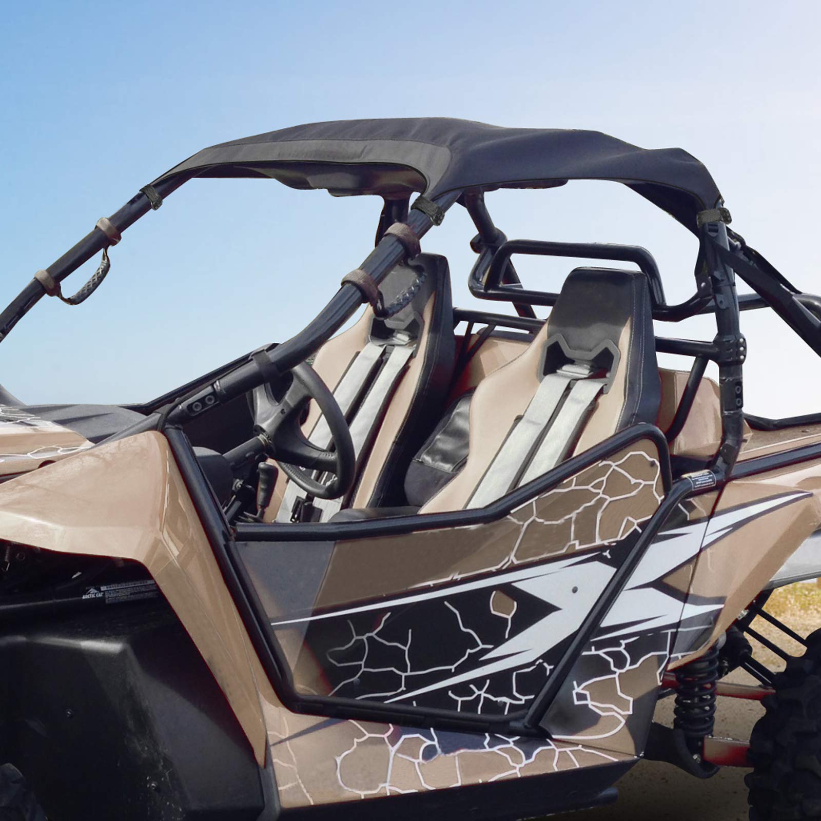 Goldfire Soft Top Canvas Roof Top Fit for UTV Can-Am Maverick X3 (All 2 Doors models) 2017-2021 (Black)