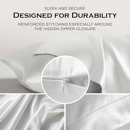 Miniatura 6 de Lunar Silks, Funda de almohada de seda real de morera 100% pura de grado 6A, 22 momme (ambos lados), para cabello y piel, sin acné, 1 pieza en caja