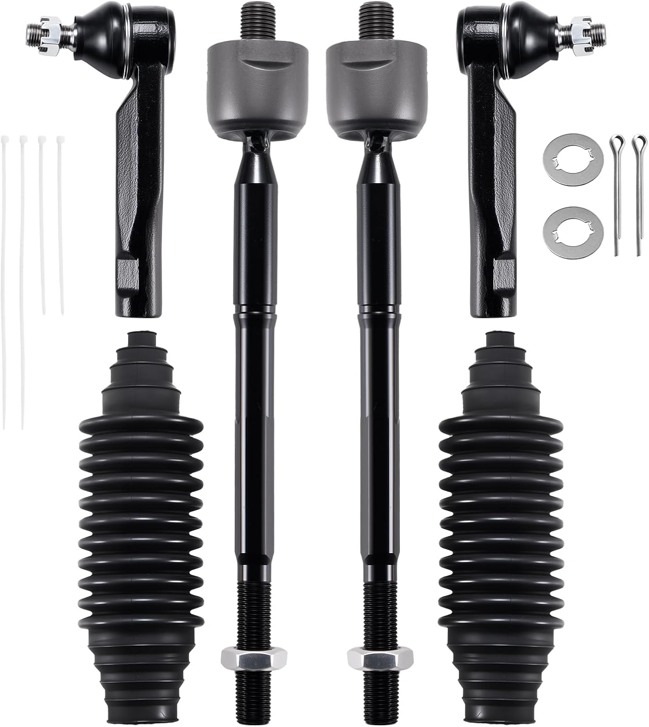 BDFHYK 6pcs Tie Rod Ends Kit Compatible with Lexus IS300 2001-2005,2*Inner tie rod EV800442+1*Outer tie rod ES800310+1*Outer tie rod ES800309+2*dust cover