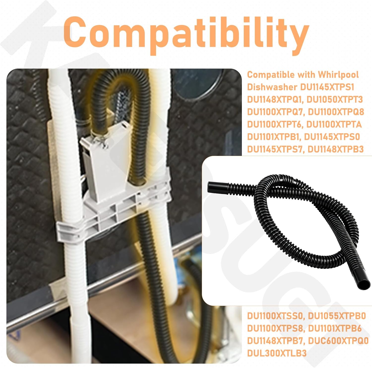 W10878507 Dishwasher Water Inlet Fill Hose (26.77") Compatible with Whirlpool Kenmore Kitchen-Aid Maytag Dishwasher WDTA50SAHZ0 GU2300XTVT0 MDB7749SAM0 GU3200XTVY2, Replace W10769066 WP8531412