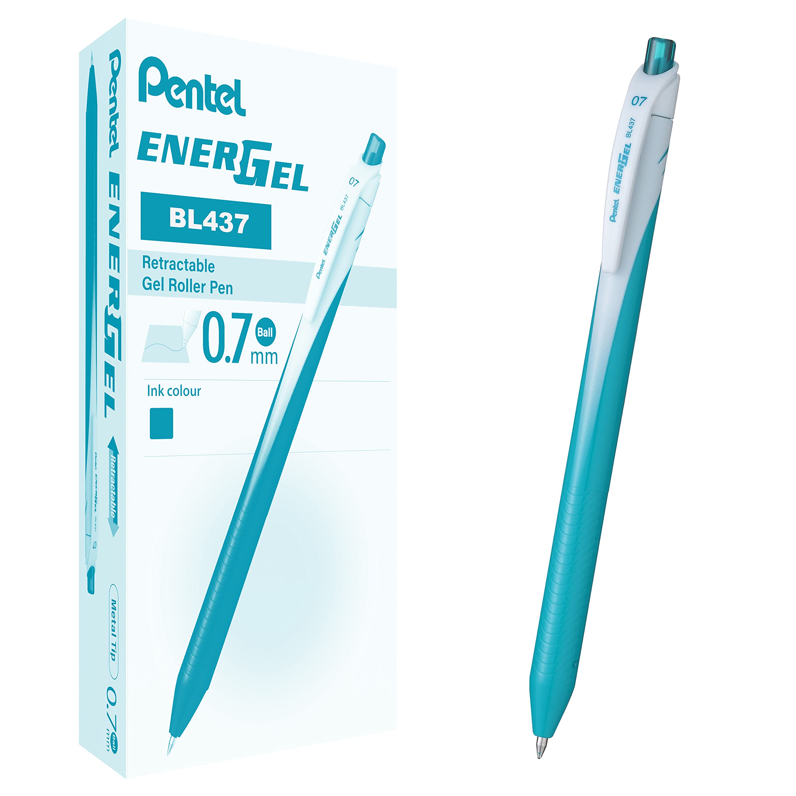 Pentel BL437 Energel Slim roller shutter 0.7 mm turquoise