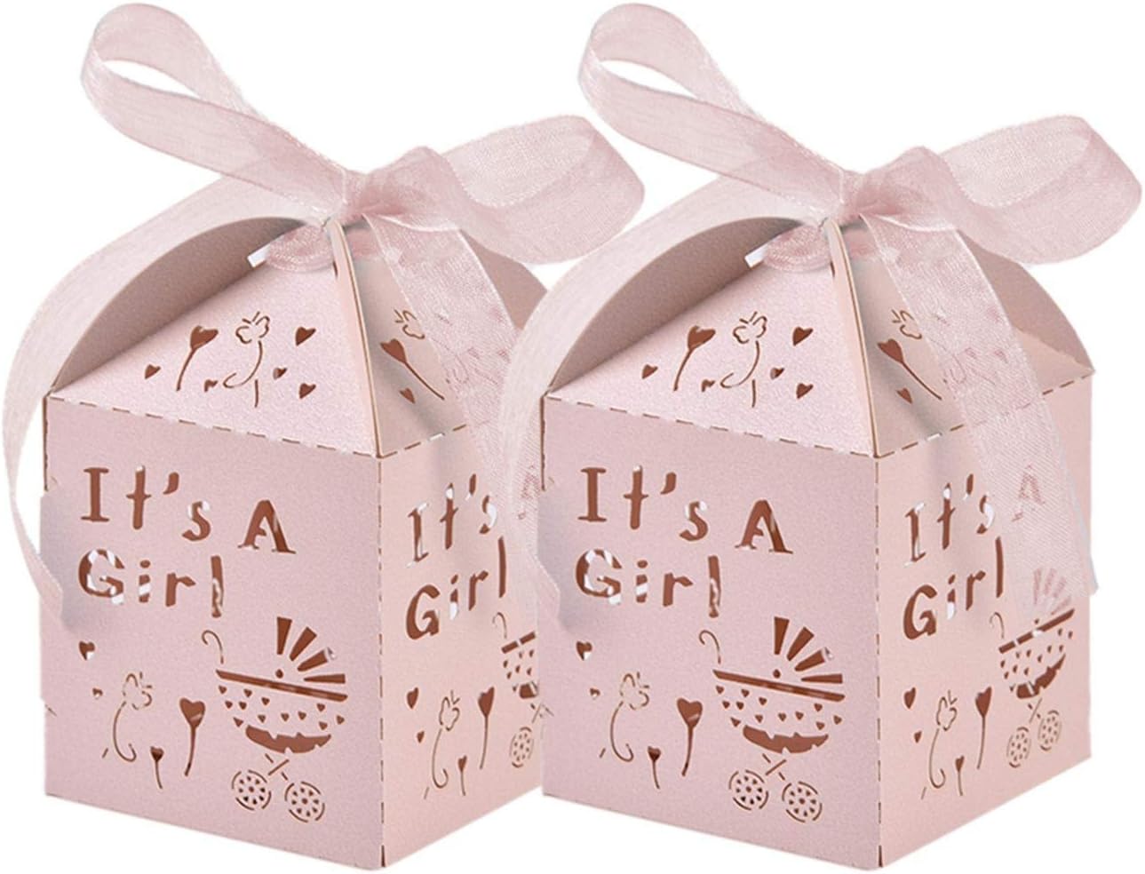 50PCS Stripes Design Favor Box,Wedding Candy Box,Baby Shower Box,Baby