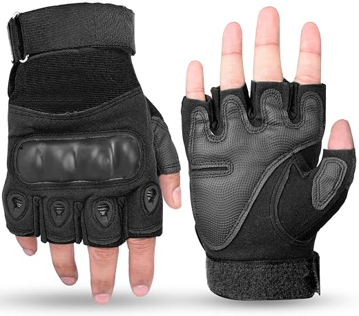 Allextreme Half Finger Bike Riding Gloves with Protective Shell Anti-Skid Breathable Off-Road Hand Protection for Men Wome...