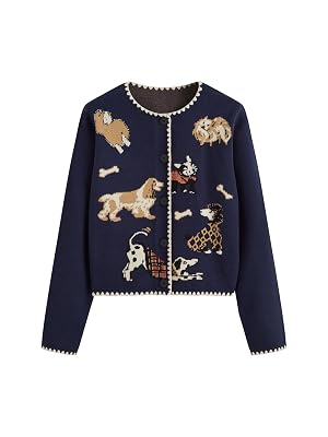 CIDER Cute Cardigan Sweaters for Women Crew Neck Button Down Long Sleeve Knit Cardigans Sweaters Fall Winter Outfits