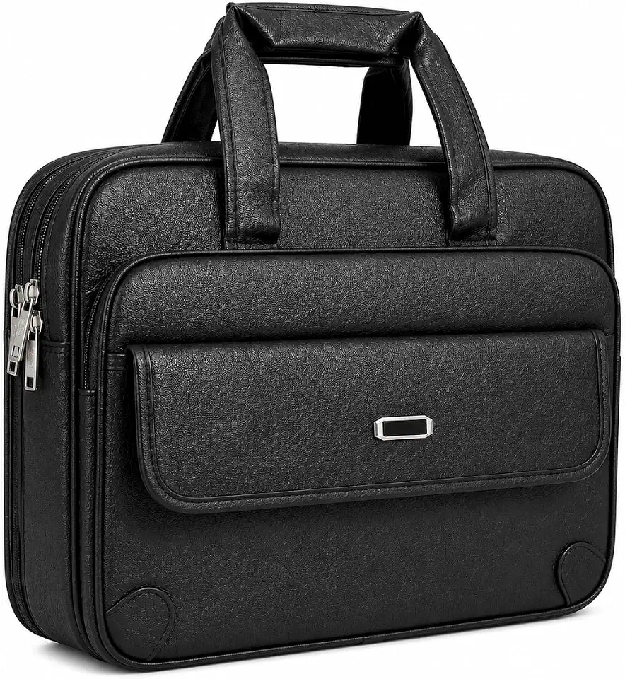 Pasta Executiva Masculina para Notebook até 14" com Alça de Ombro Ajustável, Múltiplos Bolsos, Pasta para Trabalho, Escritório, Faculdade e Viagem – Preta