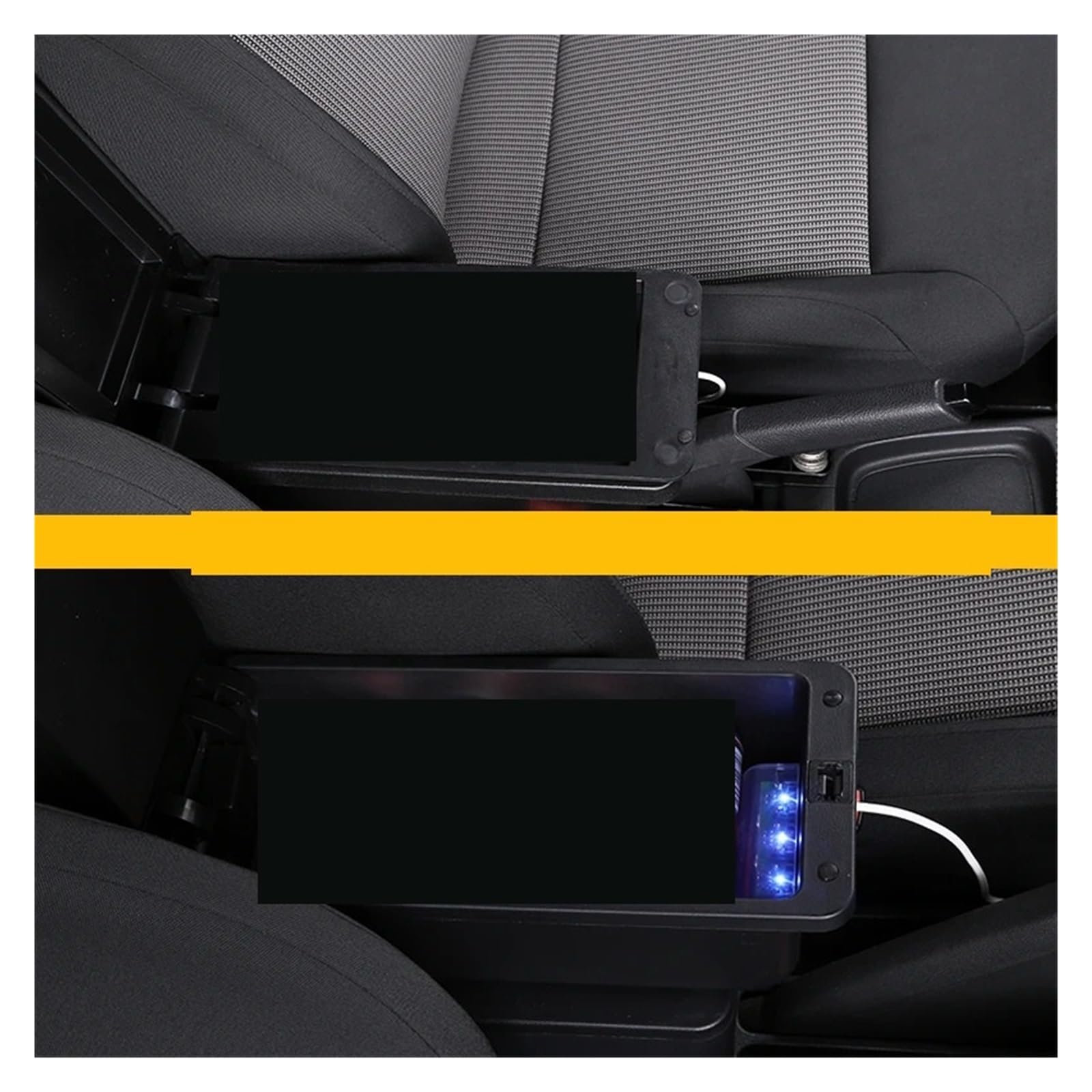 Boîte D'accoudoir Voiture Pour Clio 4 Pour Captur 3 III IV Accessoires De Rangement Double Couche Pour Console Centrale Et Accoudoirs Voiture console centrale double couche(A Black red NO USB)