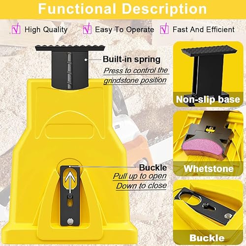 Miniatura 4 de Aiwell Afilador de dientes de motosierra herramienta portátil para afilar motosierra sacapuntas universal de hoja de sierra de cadena kit de afilado