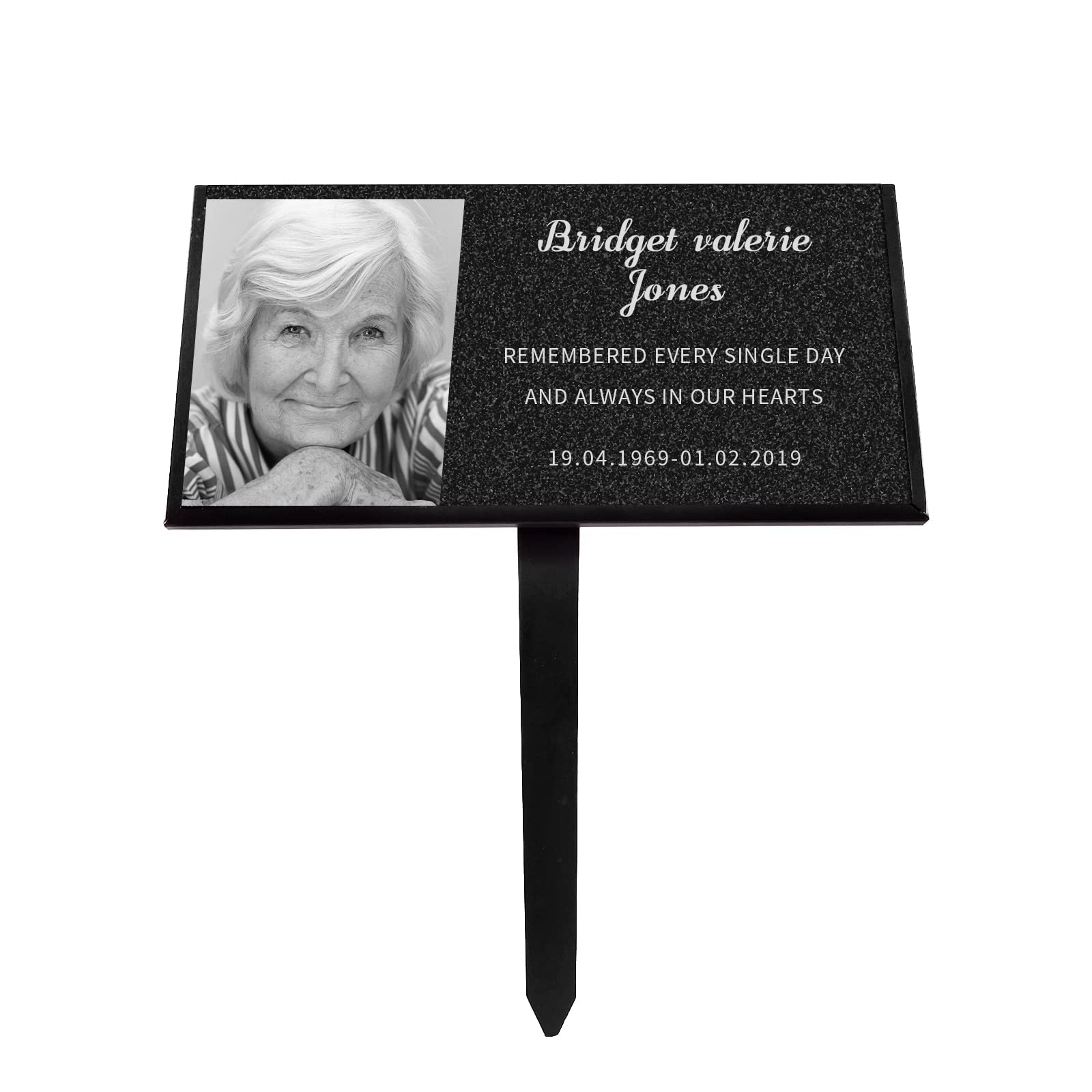 Memorial Plaque, 6" x 12" Granite Grave Marker, Memorial Stone Cemetery