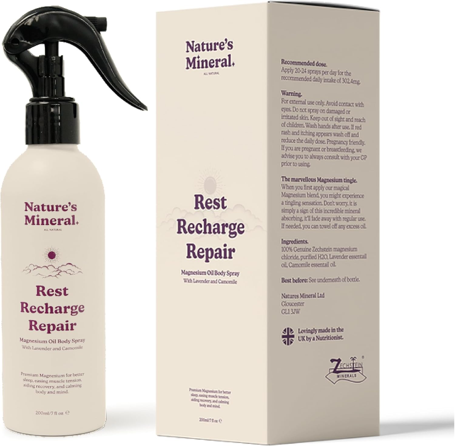 Rest Recharge Repair Magnesium Spray – Magnesium Supplements, Muscle Recovery & Stress Relief Supplement – Soothing Lavender & Chamomile Blend in Oil Spray Bottle Large 200ml 1,200 Sprays Rest Recharge Repair Magnesium Spray – Magnesium Supplements, Muscle Recovery & Stress Relief Supplement – Soothing Lavender & Chamomile Blend in Oil Spray Bottle Large 200ml 1,200 Sprays