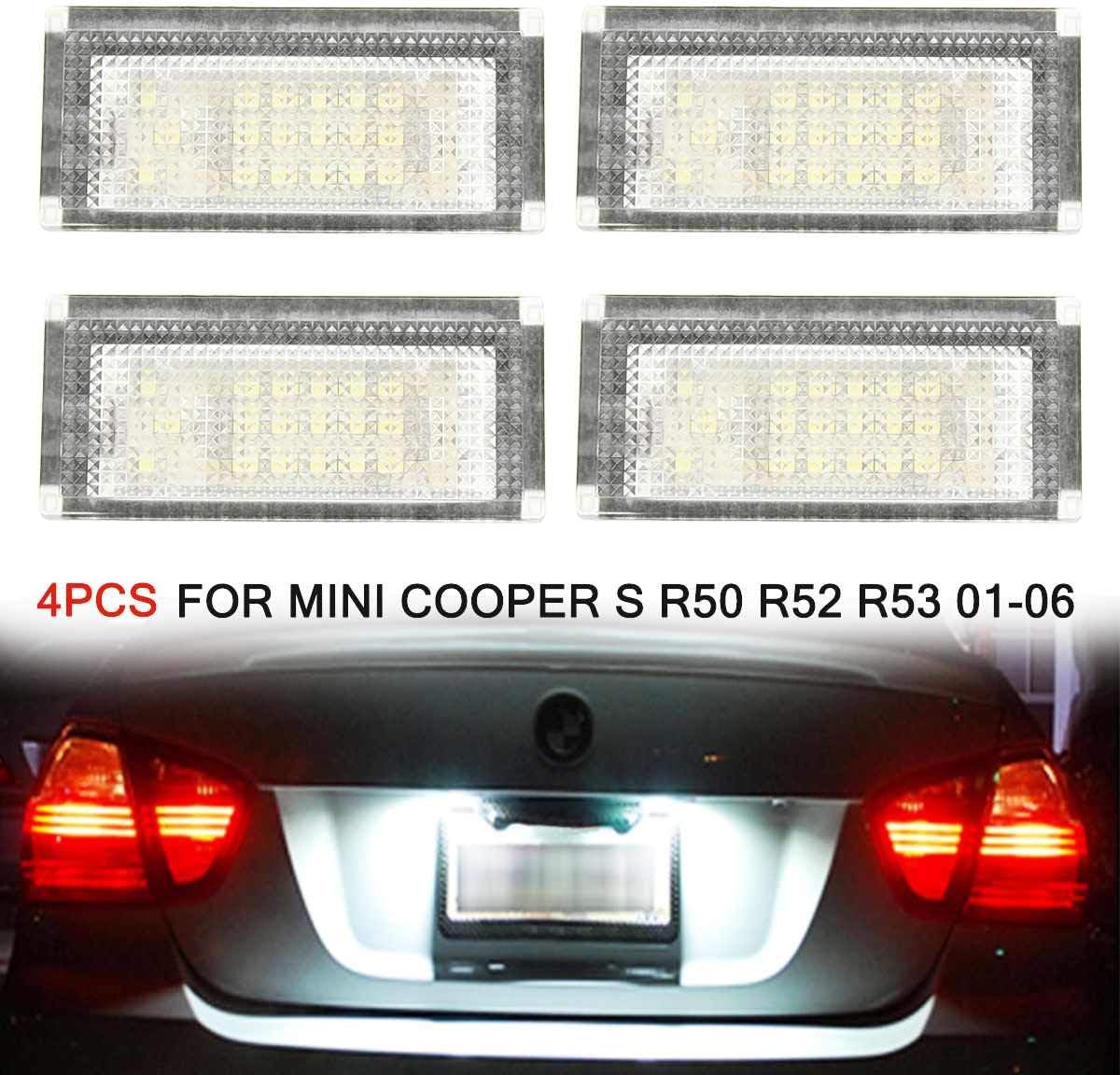 4 PCS Car LED Number License Plate Lights 6000K Plate Light