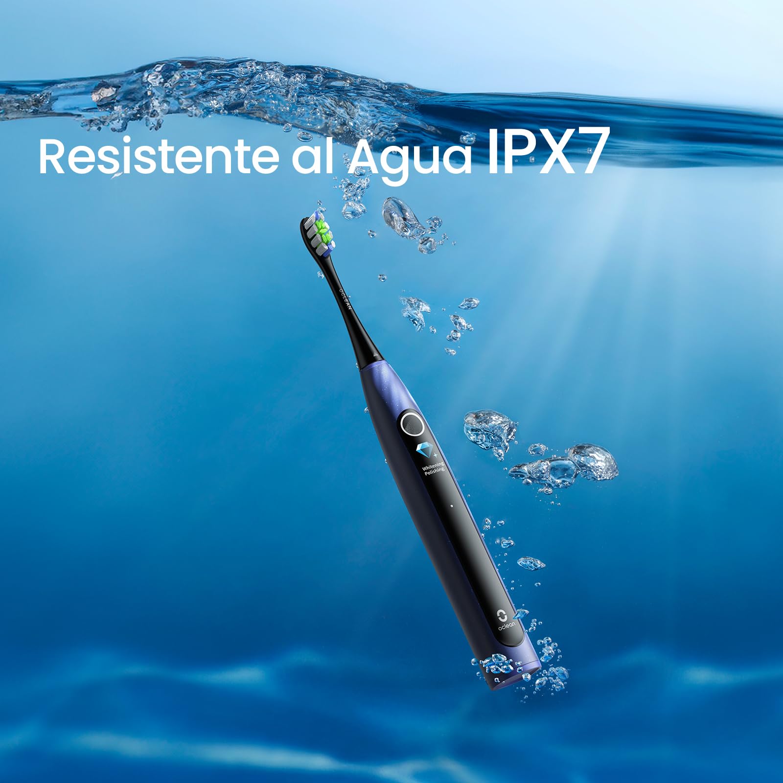 Oclean X Lite Cepillo de dientes eléctrico, Cepillo electrico inteligente, 5 Modos, 72000 Movimientos por minuto, Cepillado suplementario, 40 Días duración, Recordatorio de batería baja, IPX7, Azul