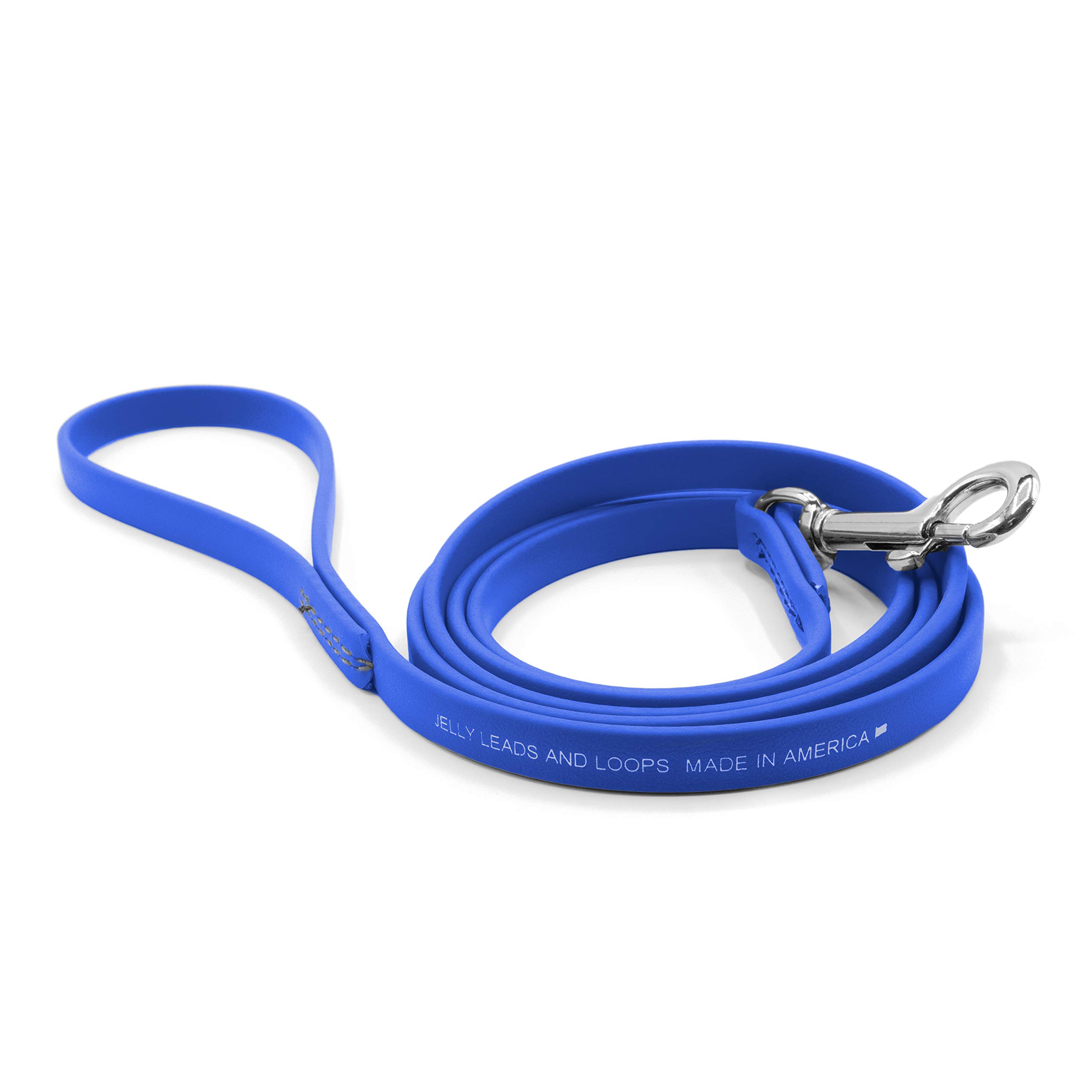 Jelly Pet Leash l Waterproof and Easy to Clean l Made in America l Stronger Than Leather (1/2" x 6', Royal Blue)
