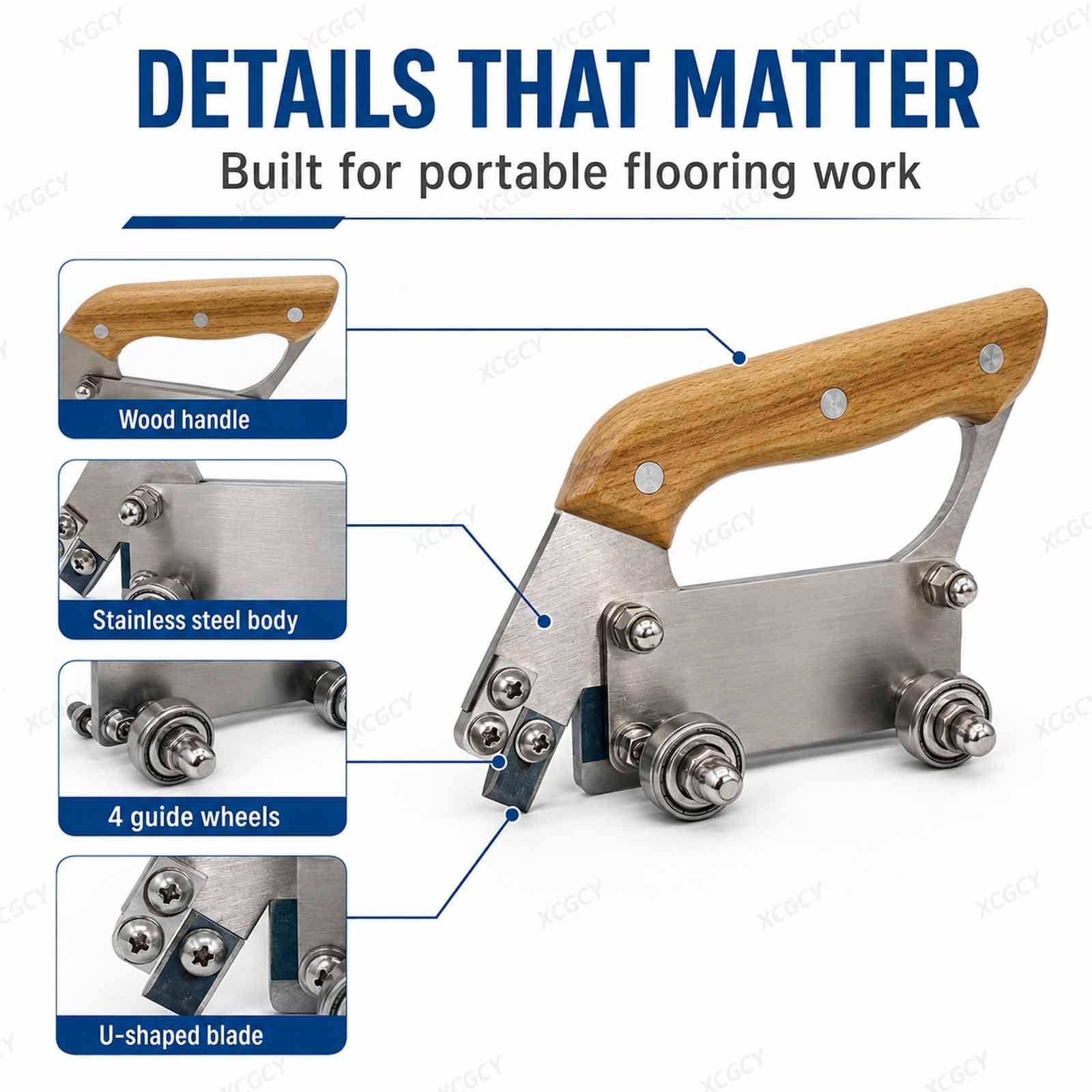 Scanalatrice Per Pavimenti A U, Scanalatrice Con Ruote In Gomma Per Moquette, Scanalatrice A Trazione Per Pavimenti In Vinile, Taglierina A U, Doppie Ruote Guida, Profondità 0-3 Mm Per Giunture
