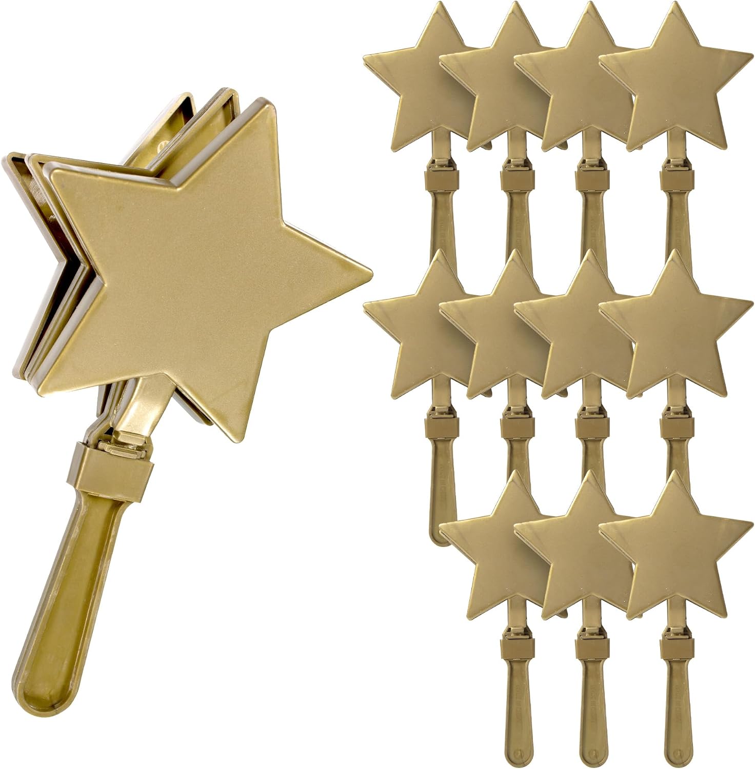 Windy City Novelties 12 Pack - Star Hand Clapper Noise Makers Party Favors (Gold)