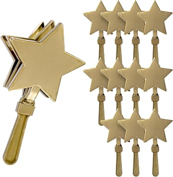 Windy City Novelties 12 Pack - Star Hand Clapper Noise Makers Party Favors Gold