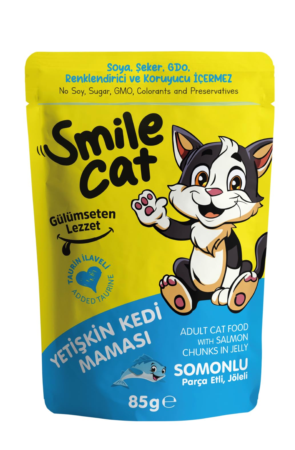 Smile Cat Pouch 85 gr Kedi Somonlu