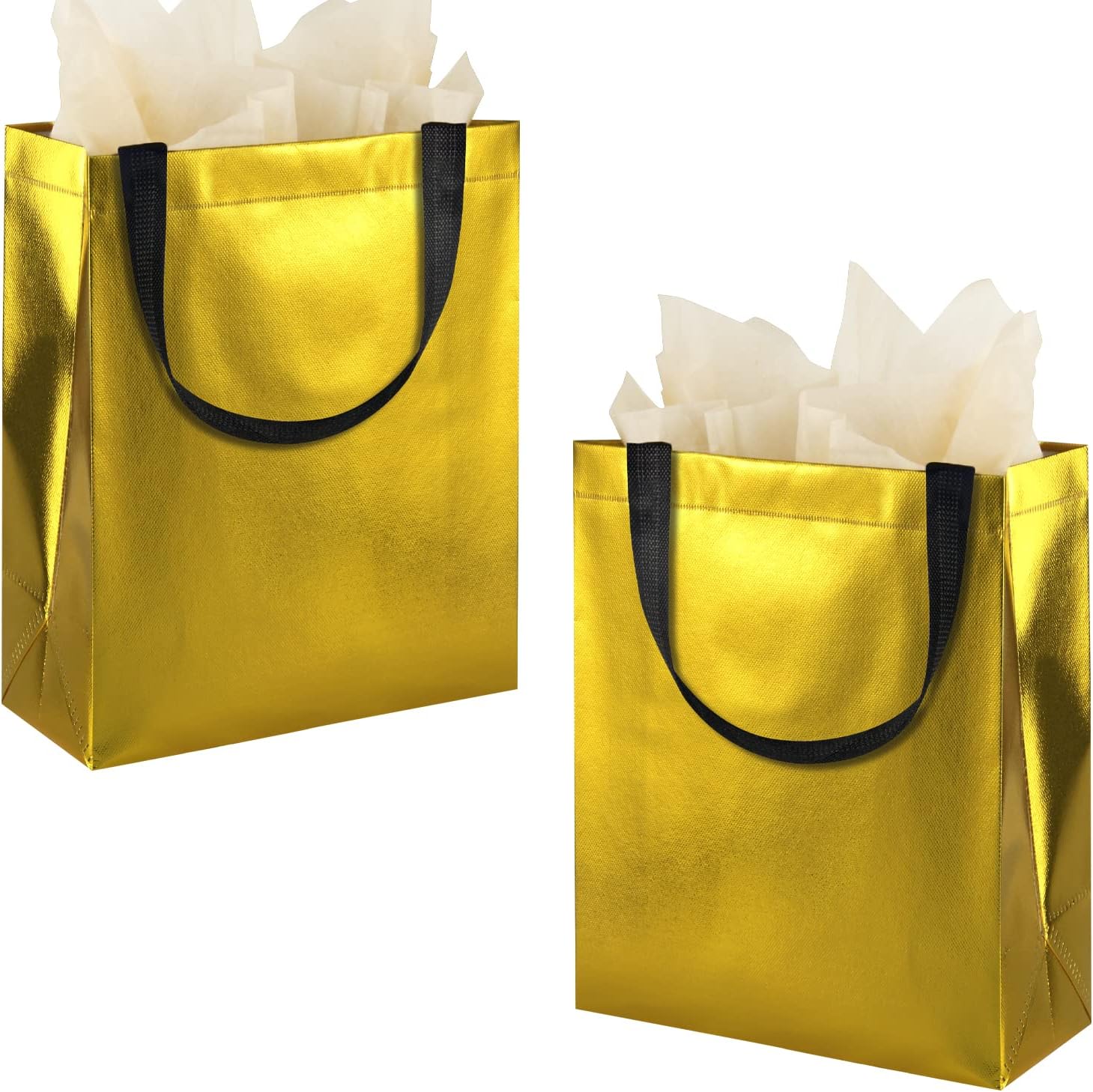 BLEWINDZ 18Pcs Gift Bags Medium Size with 18 Tissues - 10.2 "Reusable Sparkly Party Favor Bags for Christmas, Birthday, Baby Shower, Weddings, Shopping