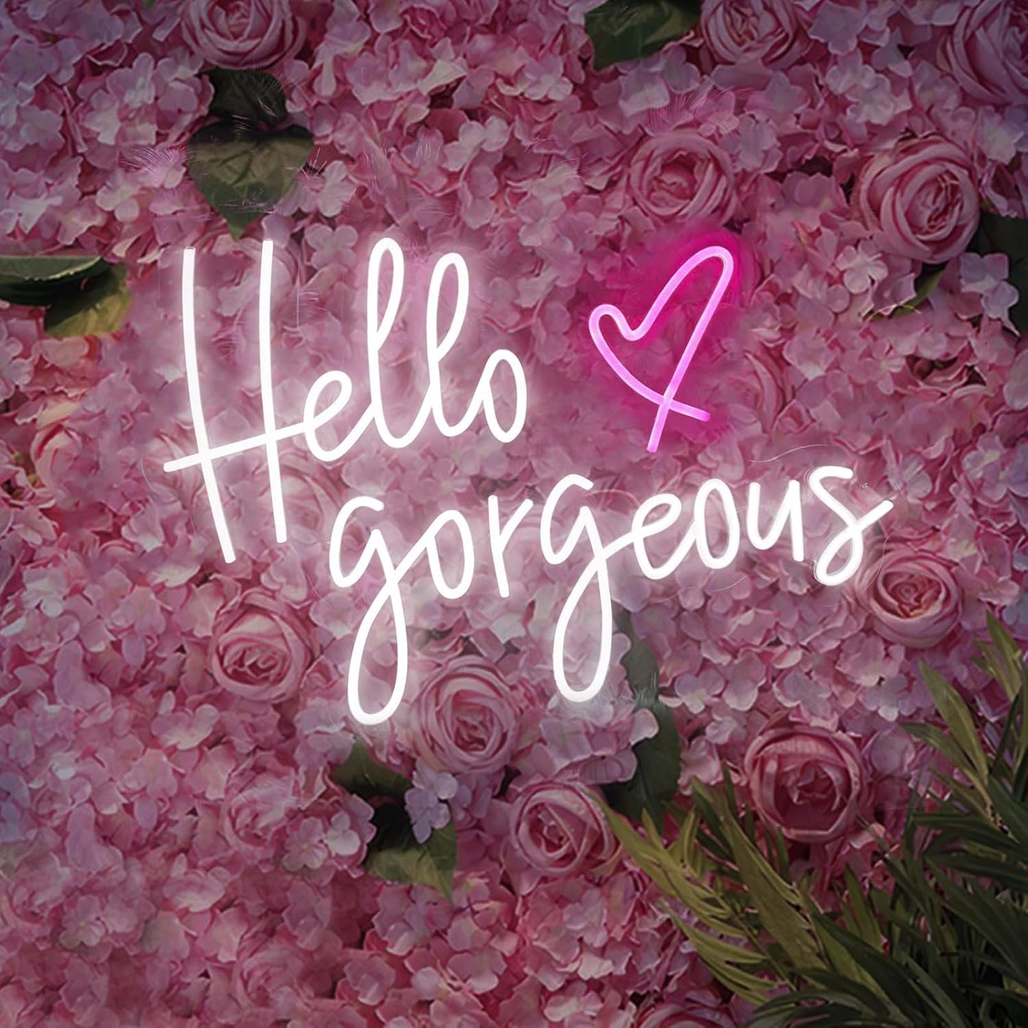 Hello Gorgeous Neon Sign LED Neon Wall Lights Signs for Wedding Birthday Party Bachelorette Engagement Bar Club Salon Gifts Size: 31inch