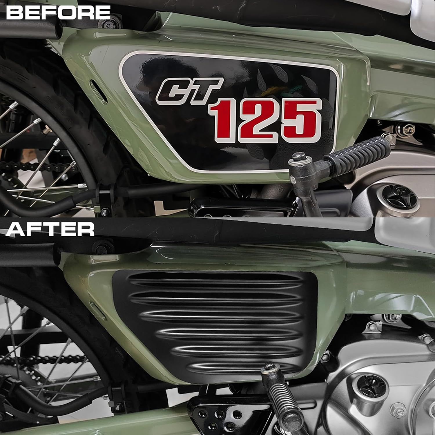 Side Fairing Compatible for Honda Hunter Cub CT125 Trail125 2020-2026 | Motorcycle Side Engine Cover Side Panel Fairing CT125 Trail125 2020 2021 2022 2023 2024 2025 2026 Accessories