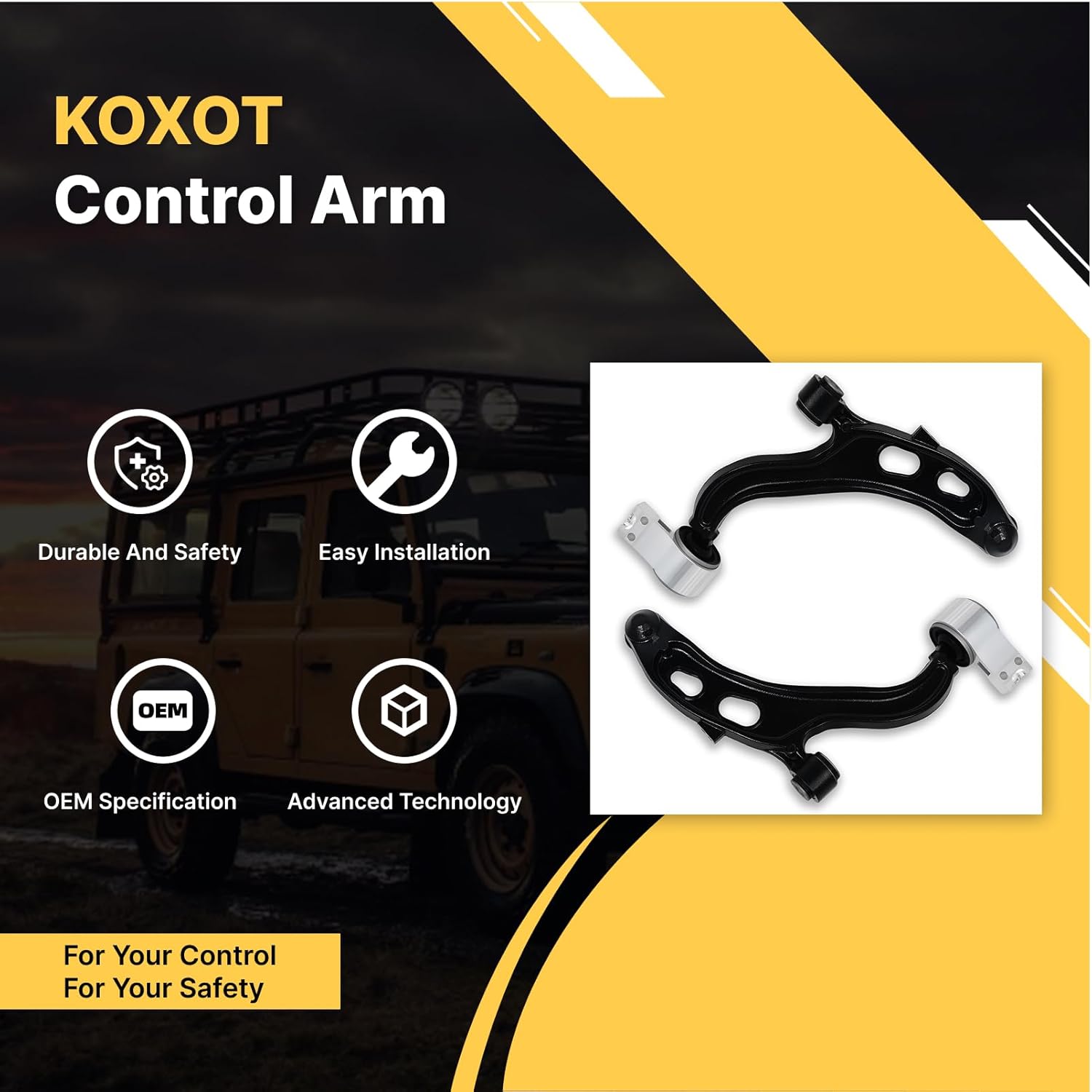 2pc Front Lower Control Arm with ball joint K622916 K622917 Replacement For 2013-2018 Ford Taurus, 2013-2016 Flex and Lincoin, 2013-2016 MKS, 2013-2019 MKT